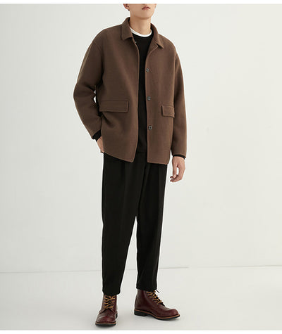 Abrigo de Lana Reversible Estilo Británico para Hombre - Image 21
