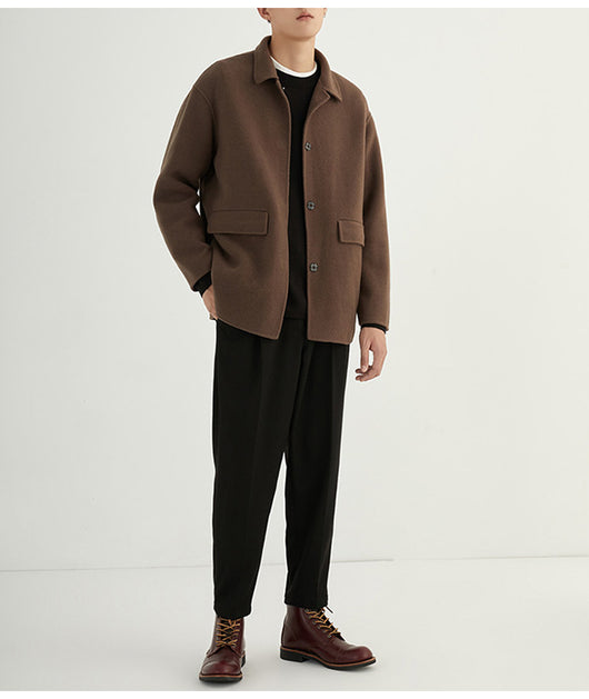 Abrigo de Lana Reversible Estilo Británico para Hombre - Image 21