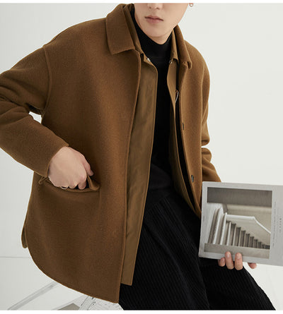 Abrigo de Lana Reversible Estilo Británico para Hombre - Image 22