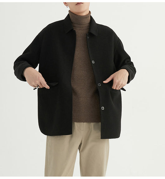 Abrigo de Lana Reversible Estilo Británico para Hombre - Image 28