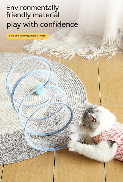 Túnel Plegable para Gatos con Juguete Ratón - Juguete Interactivo S Type - Image 14