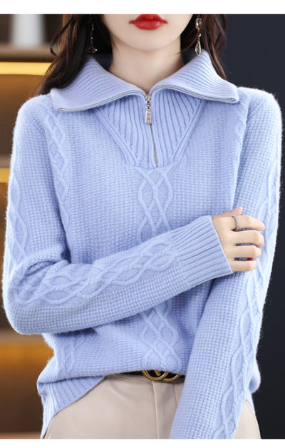 Suéter de Lana Grueso con Cuello Alto para Otoño e Invierno - Image 17