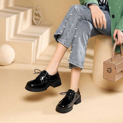 Zapatos de Cuero Charol para Mujer con Cordones - Estilo Casual Elegante - Image 17