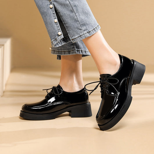 Zapatos de Cuero Charol para Mujer con Cordones - Estilo Casual Elegante - Image 21