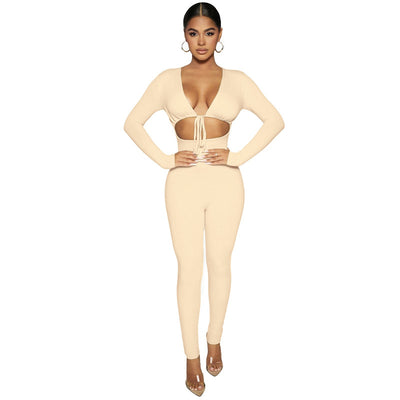 Jumpsuit Ajustado Negro con Encaje y Cordones - Manga Larga - Image 14