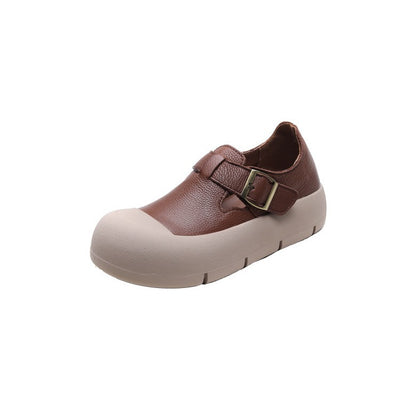 Zapatos Planos de Cuero Artesanal con Hebilla y Velcro para Mujer - Image 17