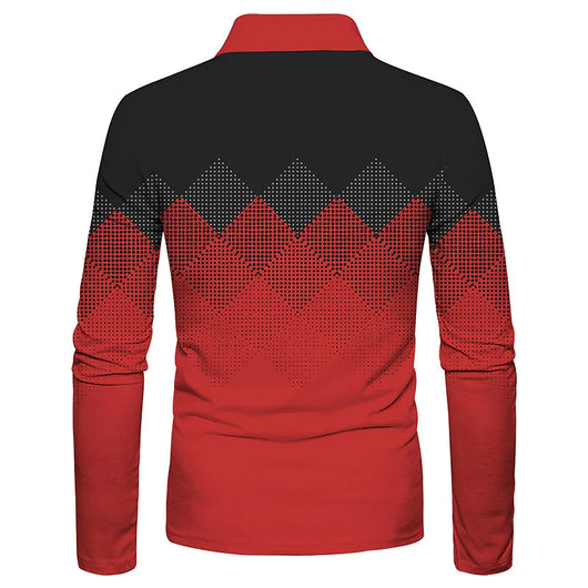 Camisa Casual de Manga Larga con Estampado 3D Geométrico y Cierre - Image 20
