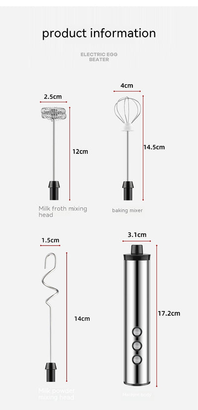 Batidora de Mano Portátil con Tres Cabezales y Carga USB - Image 15