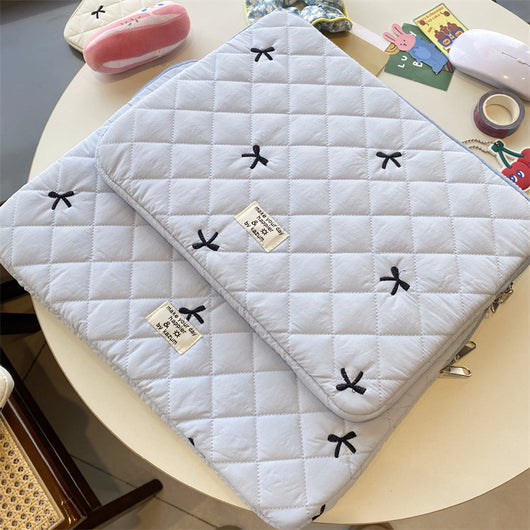 Bolsa Organizadora para Cuadernos con Bordado de Rombos y Moño - Image 37