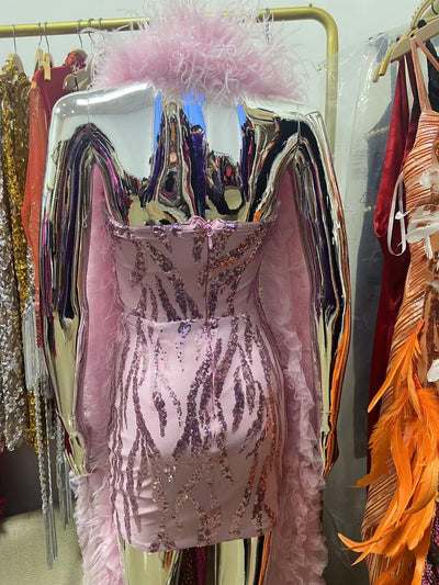 Vestido Tubo Brillante con Lentejuelas y Bordados para Mujer - Image 25