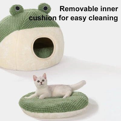 Cama Térmica para Mascotas Pequeñas - Nido Acogedor Serie Ranita con Funda Extraíble - Image 11
