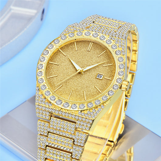 Reloj de Cuarzo para Hombre con Calendario y Diamantes - Image 12