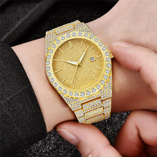 Reloj de Cuarzo para Hombre con Calendario y Diamantes - Image 16