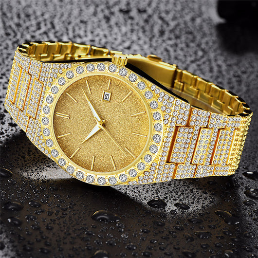 Reloj de Cuarzo para Hombre con Calendario y Diamantes - Image 18