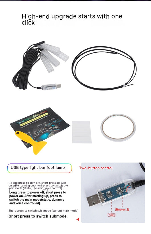 Barra LED Ambiental Oculta para Auto - Iluminación Personalizada - Image 38
