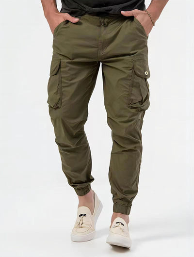 Pantalones Cargo Hombre con Bolsillos Tridimensionales Diseño Liso - Image 15