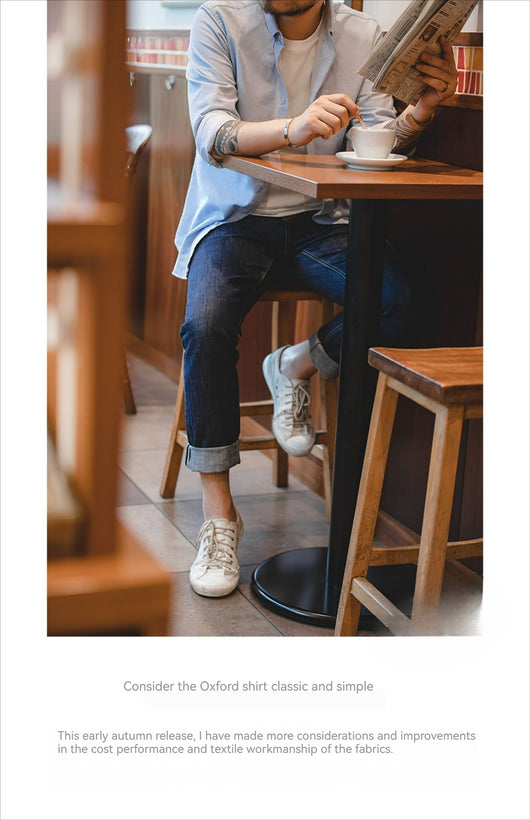 Pantalón Oxford Vintage Casual de Negocios para Hombre - Primavera - Image 25