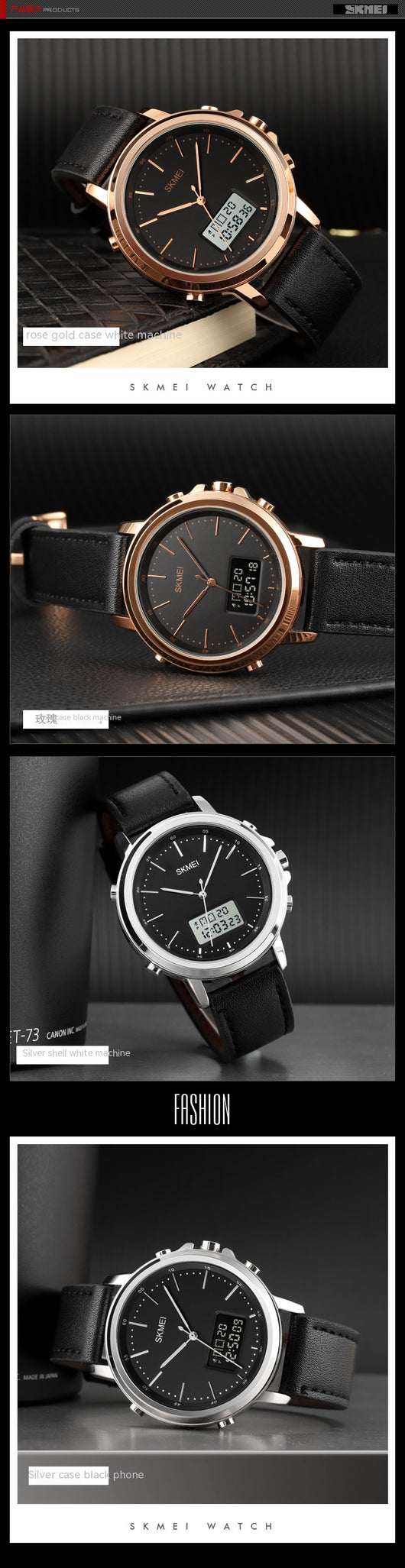 Reloj Deportivo Analógico con Correa de Cuero y Hebilla de Aleación - Image 14
