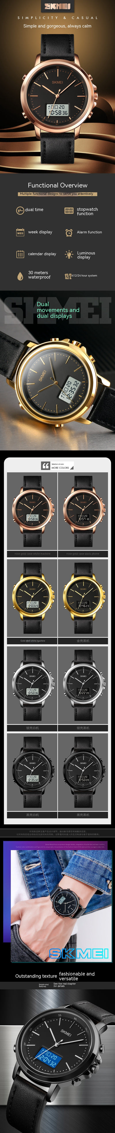 Reloj Deportivo Analógico con Correa de Cuero y Hebilla de Aleación - Image 15