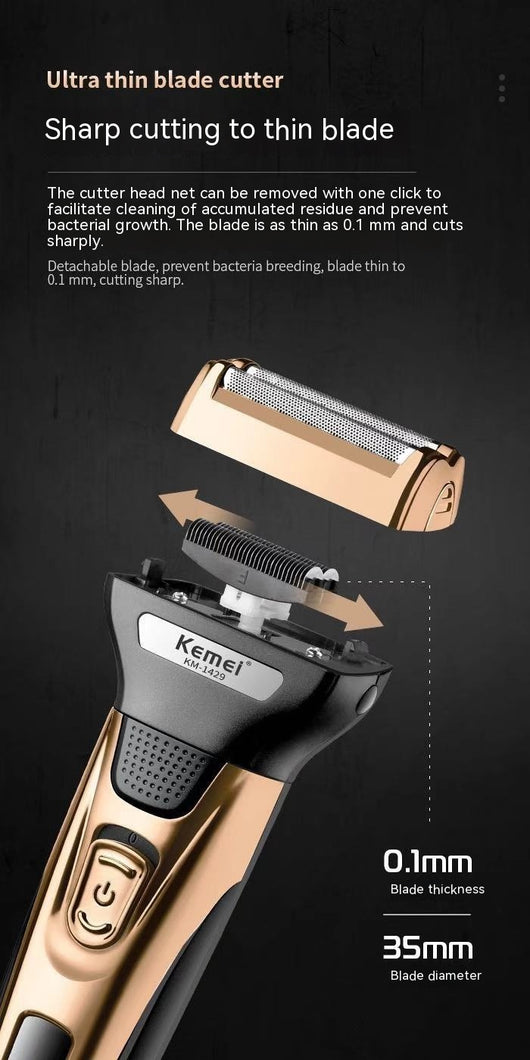 Afeitadora Eléctrica Multifuncional Premium para Hombre con Cabezal Pogonotomía - Image 9