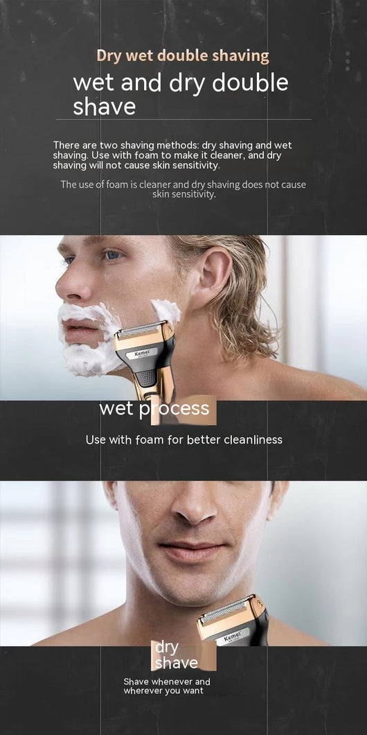 Afeitadora Eléctrica Multifuncional Premium para Hombre con Cabezal Pogonotomía - Image 12