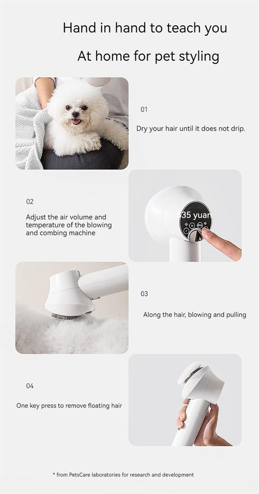 Secador Silencioso para Mascotas con Peine - Grooming Profesional para Perros y Gatos - Image 38