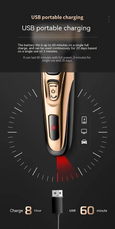 Afeitadora Eléctrica Multifuncional Premium para Hombre con Cabezal Pogonotomía - Image 23
