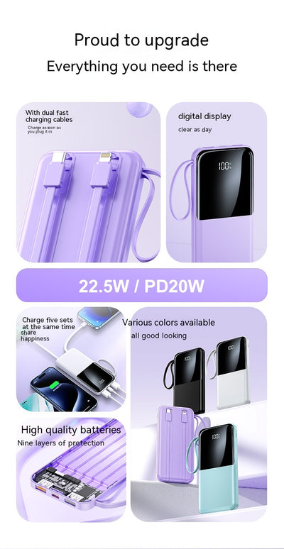 Batería Portátil 20000mAh Ultra Delgada con Cable Integrado - Image 30