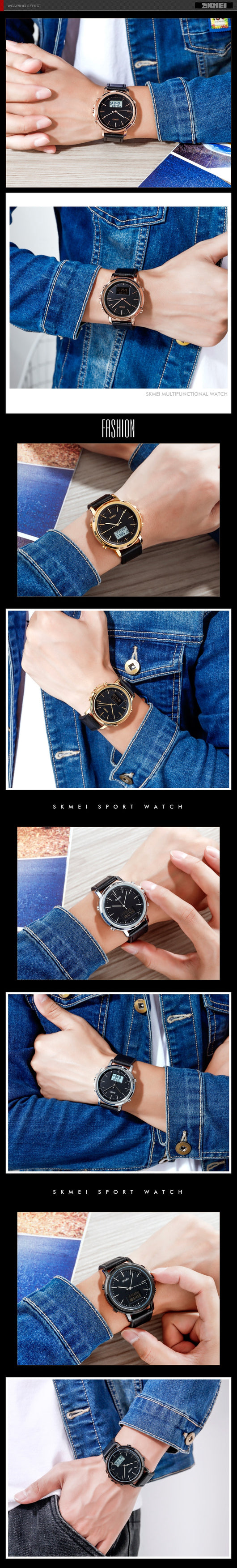 Reloj Deportivo Analógico con Correa de Cuero y Hebilla de Aleación - Image 18