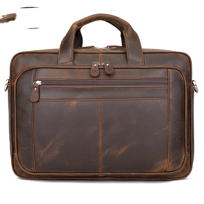 Bolso de Negocios Grande en Cuero Crazy Horse Vintage para Hombre - Image 9