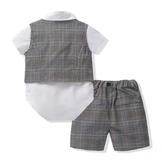Traje Formal para Bebé Niño con Chaleco, Shorts y Pajarita - Image 11