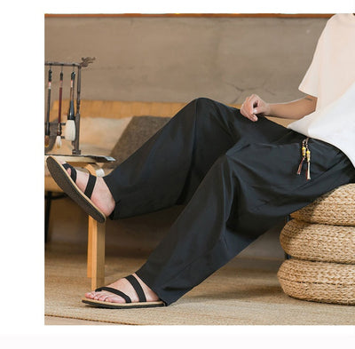 Pantalón Harem Yamamoto Yaosi Estilo Chino en Seda de Hielo para Hombre - Image 12
