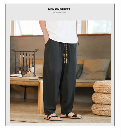Pantalón Harem Yamamoto Yaosi Estilo Chino en Seda de Hielo para Hombre - Image 15