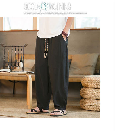 Pantalón Harem Yamamoto Yaosi Estilo Chino en Seda de Hielo para Hombre - Image 20
