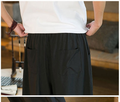 Pantalón Harem Yamamoto Yaosi Estilo Chino en Seda de Hielo para Hombre - Image 27