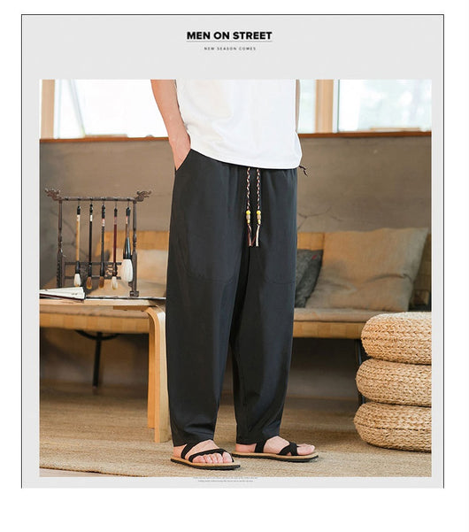 Pantalón Harem Yamamoto Yaosi Estilo Chino en Seda de Hielo para Hombre - Image 28