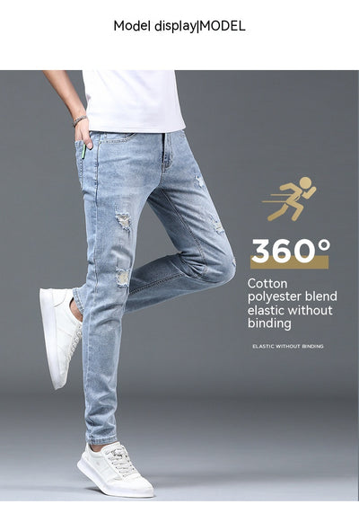 Pantalones Slim Fit Rotos Casuales para Hombre - Image 15