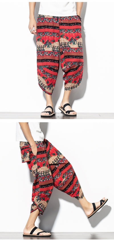 Pantalones Baggy de Algodón y Lino con Estampado - Corte Suelto y Cómodo - Image 31