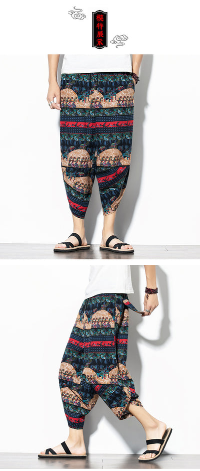 Pantalones Baggy de Algodón y Lino con Estampado - Corte Suelto y Cómodo - Image 38