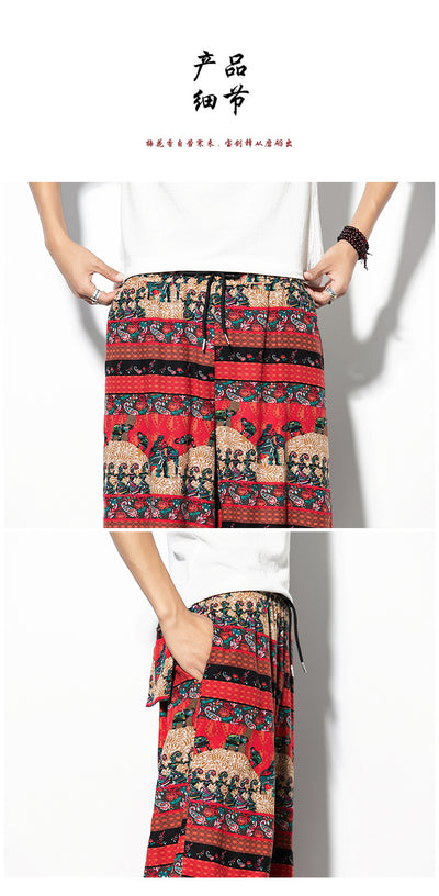 Pantalones Baggy de Algodón y Lino con Estampado - Corte Suelto y Cómodo - Image 43