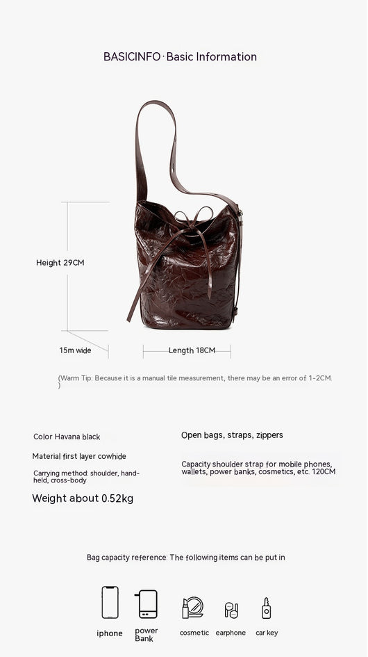 Bolso Bucket de Cuero con Patrón Texturizado y Asa Cruzada - Image 15