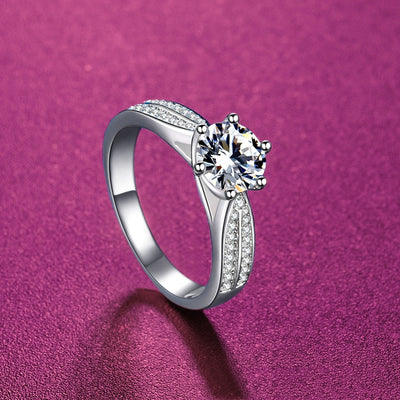 Anillo de Plata 925 con Piedra Moissanita D Color - Diseño Ocho Corazones Ocho Flechas - Image 9