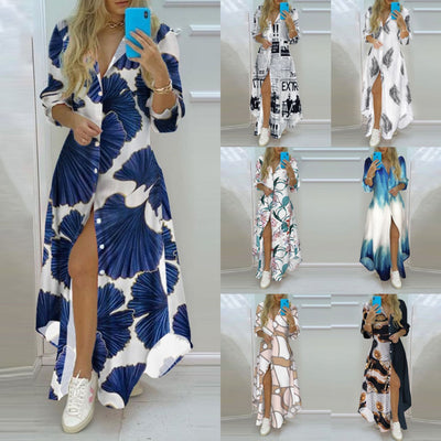 Vestido Elegante con Estampado de Moda y Mangas Largas - Image 12