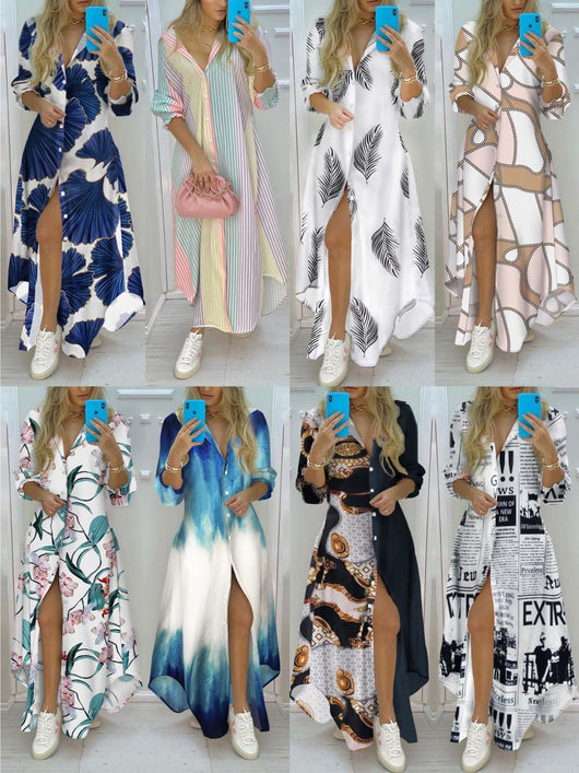 Vestido Elegante con Estampado de Moda y Mangas Largas - Image 13