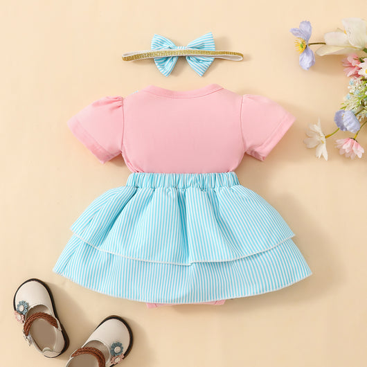 Vestido Corto para Bebé con Tirantes Bordados y Osito Adorable - Image 32