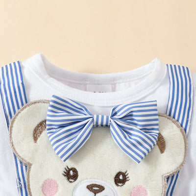 Vestido Corto para Bebé con Tirantes Bordados y Osito Adorable - Image 35