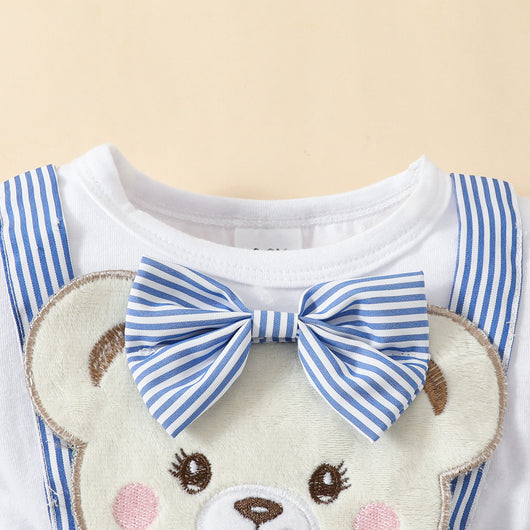 Vestido Corto para Bebé con Tirantes Bordados y Osito Adorable - Image 35