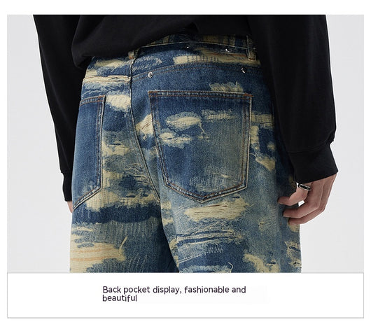 Pantalones Vaqueros Rectos Estampados con Estilo Urbano - Image 8