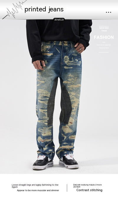 Pantalones Vaqueros Rectos Estampados con Estilo Urbano - Image 17