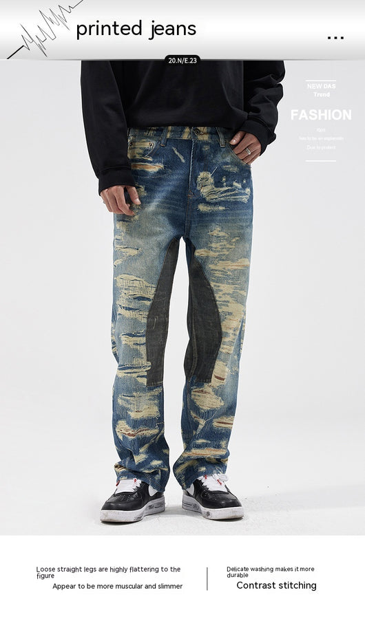 Pantalones Vaqueros Rectos Estampados con Estilo Urbano - Image 17